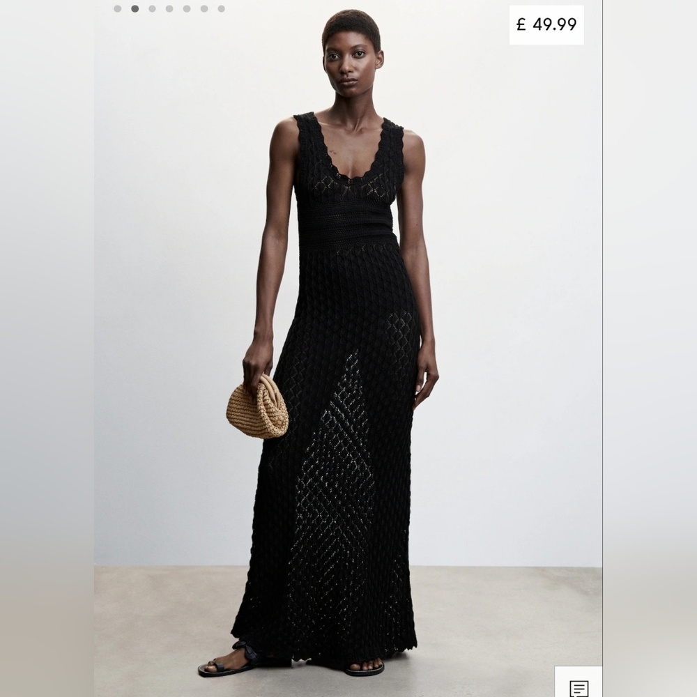 Mango Open-work long dress